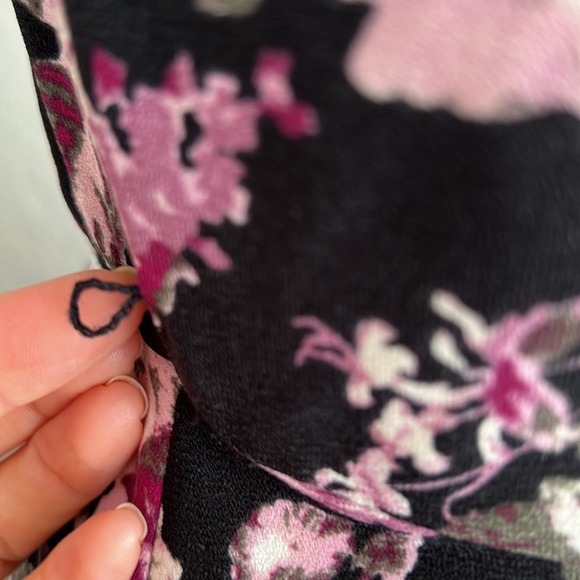 Free Press Womens Black Floral Patterned Short Sleeve Wrap Dress Size XS-M - Picture 8 of 13